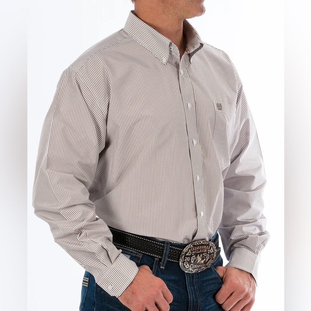 Cinch Men's Tencel Gray Micro Stripe Button-Down
Western Shirt Size XXL